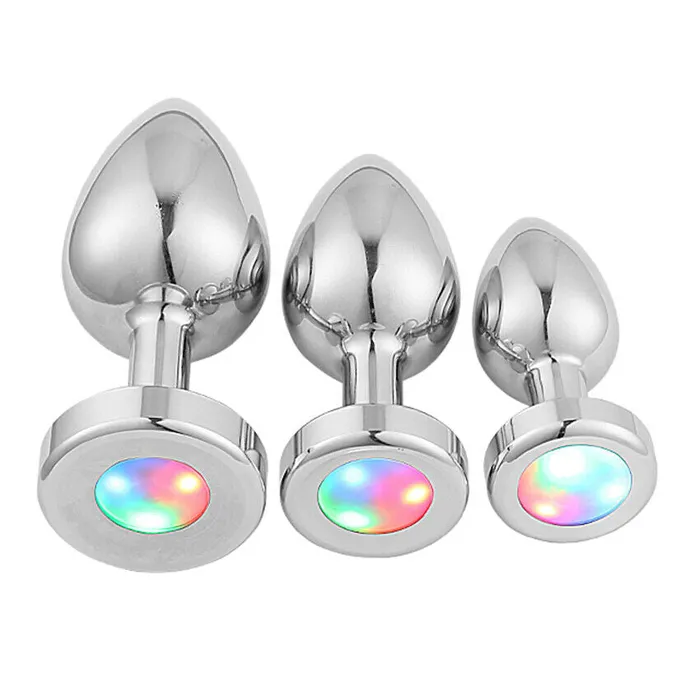 3 Sizes Unisex LED Butt Toy Insert Plug Kit Perfectly Incorrect Anal