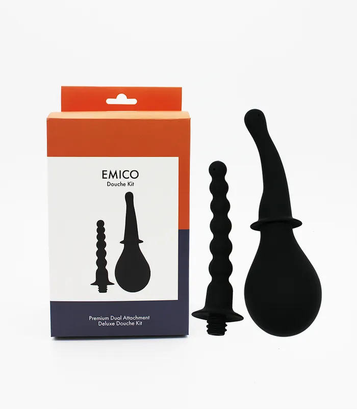 Anal | AAPD Emico Dual Head Anal Cleanser Douche Rectal Enema Bulb Vaginal Syringe Cleaner