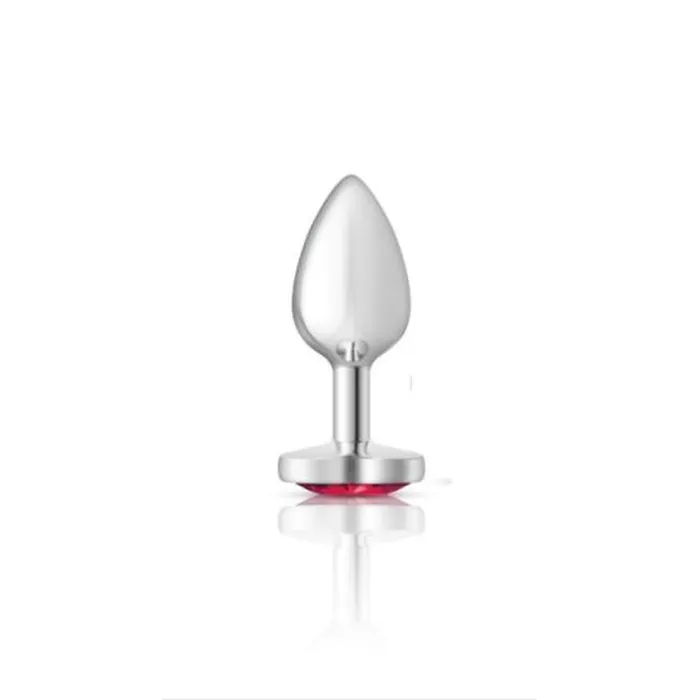 Anal Cheeky Charms Cheeky Charms Silver Metal Butt Plug w Heart Pink Jewel Small Anal Cheeky Charms Cheeky Charms Silver Metal Butt Plug w Heart Pink Jewel Small