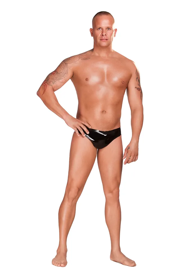 Anal Saxenfelt Latex Mens Brief Black Small Saxenfelt