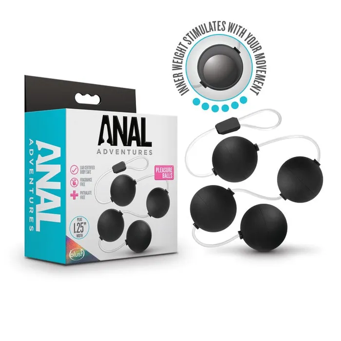 Blush Novelties Anal Adventures Pleasure Balls Black Black 38 cm Anal Balls Anal