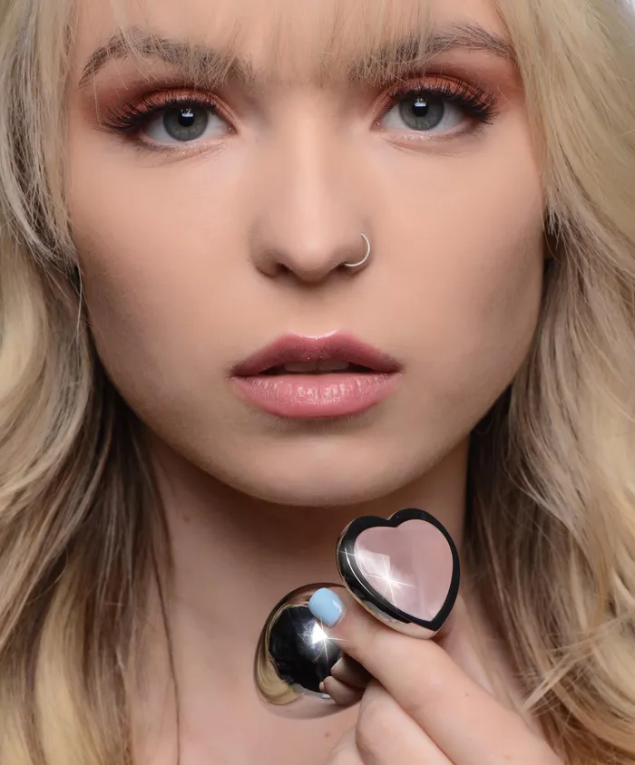 Booty Sparks Anal | Authentic Rose Quartz Gemstone Heart Anal Plug