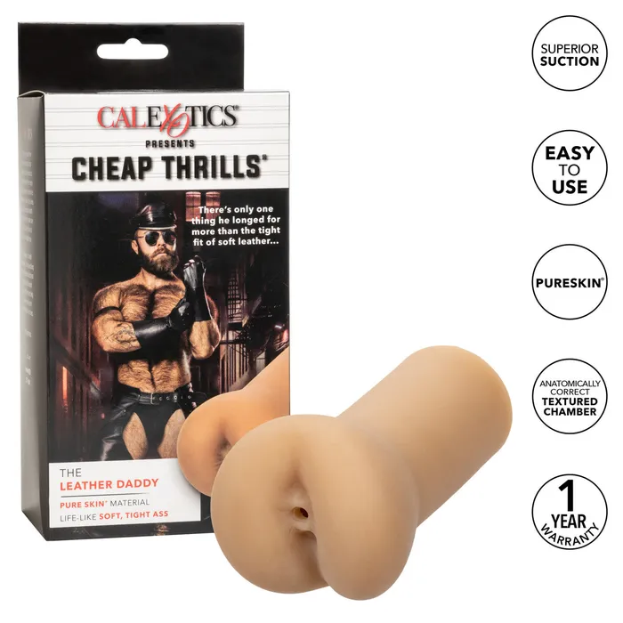 CalExotics Cheap Thrills The Leather Daddy Male Masturbator Stroker | Calexotics Male Sex Toys
