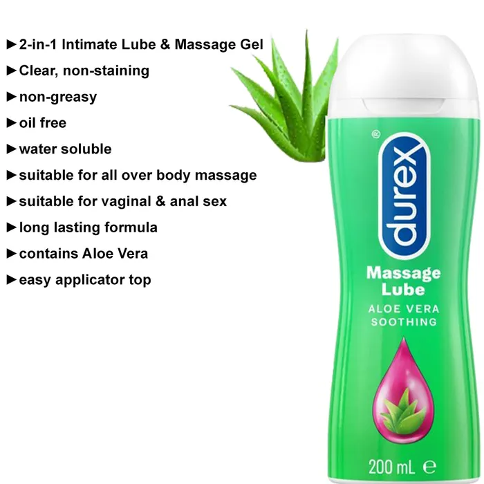 Durex Couples | Durex 2-in-1 Aloe Vera Massage Lube (200ml) Personal Sex Lubricant