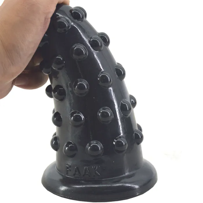 FAAK-74 Huge Thick Dotted Anal Dildo Plug Black | FAAK Anal