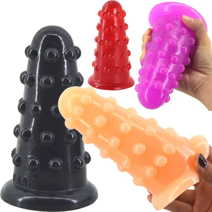 FAAK-74 Huge Thick Dotted Anal Dildo Plug Black | FAAK Anal