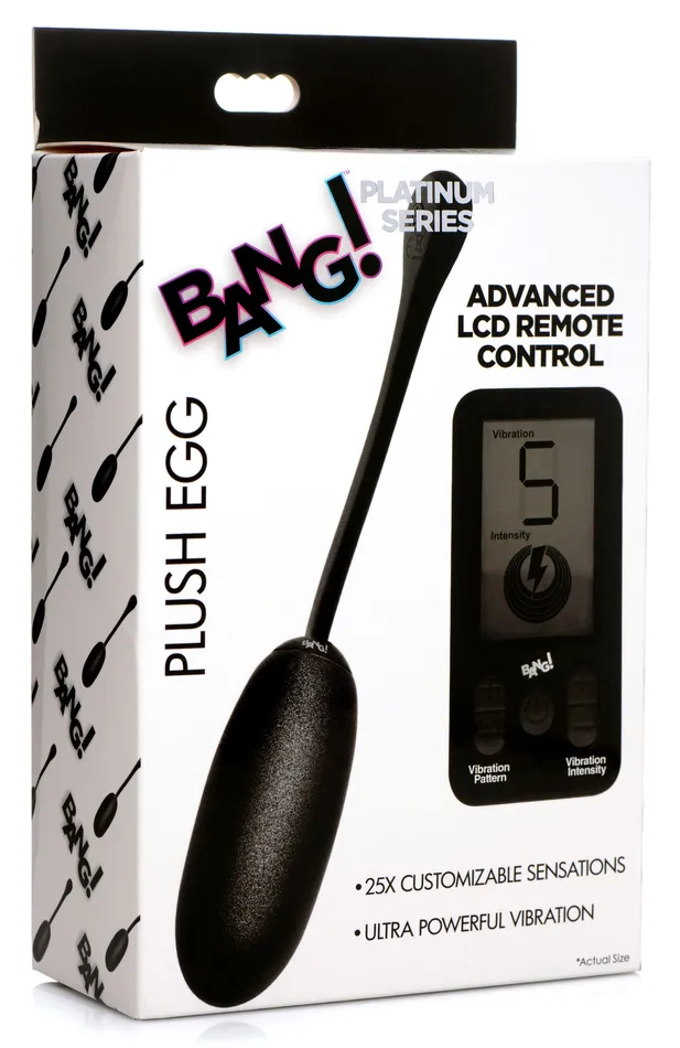Female Sex Toys | Bang! 25X Platinum Series Plush Egg with Digital Remote Control