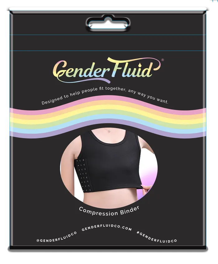 Gender Fluid Chest Compression Binder Black Medium Shibari Anal