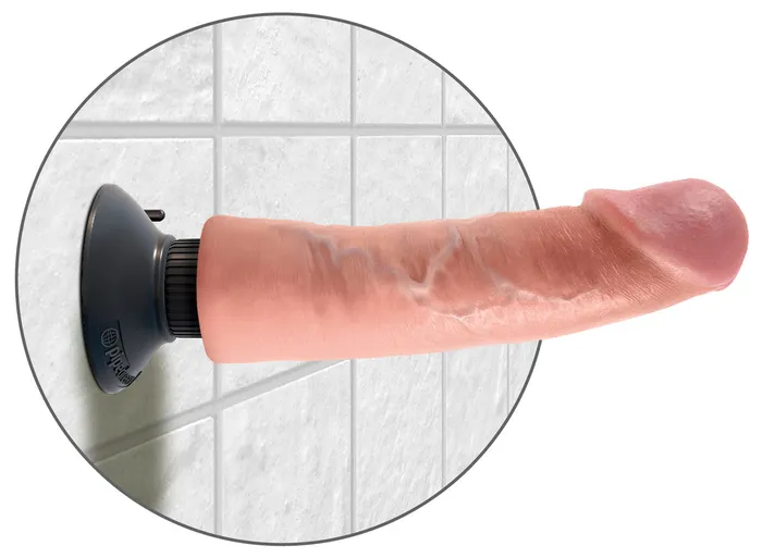 King Cock 9 Inch Vibrating Cock- Flesh | Pipedream Dildos