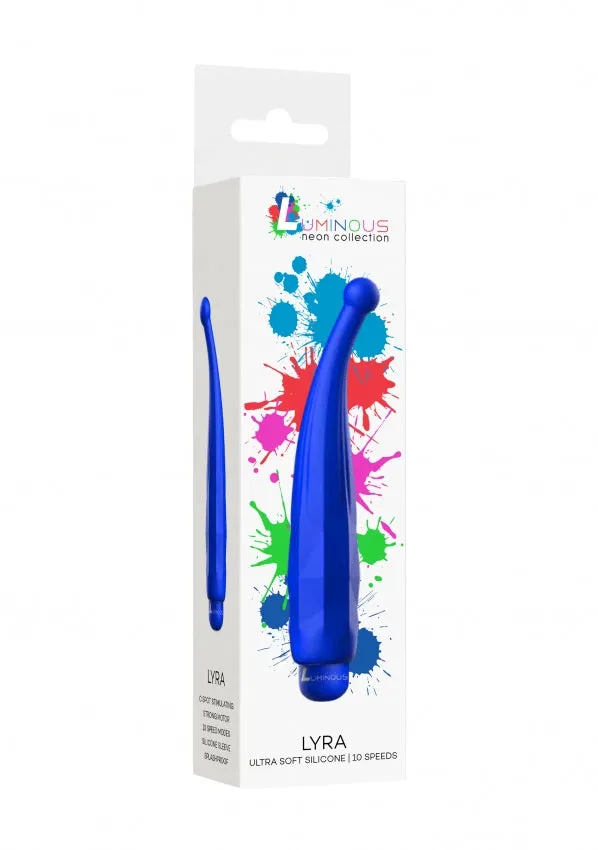 Luminous Female Sex Toys Lyra ABS Bullet With Silicone Sleeve 10Speeds Royal Blue