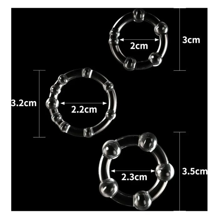 Male Sex Toys | Triple Beaded Donut Ring Set - Lovetoy