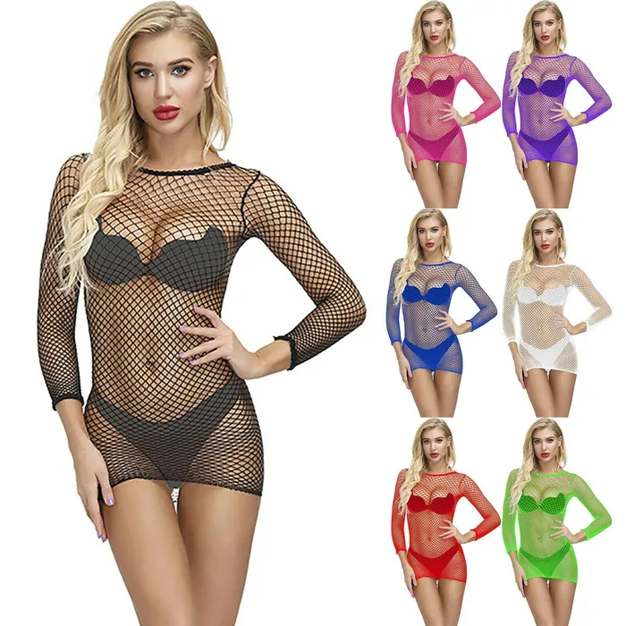 Perfectly Incorrect Anal | Black Long Sleeve Fishnet Dress