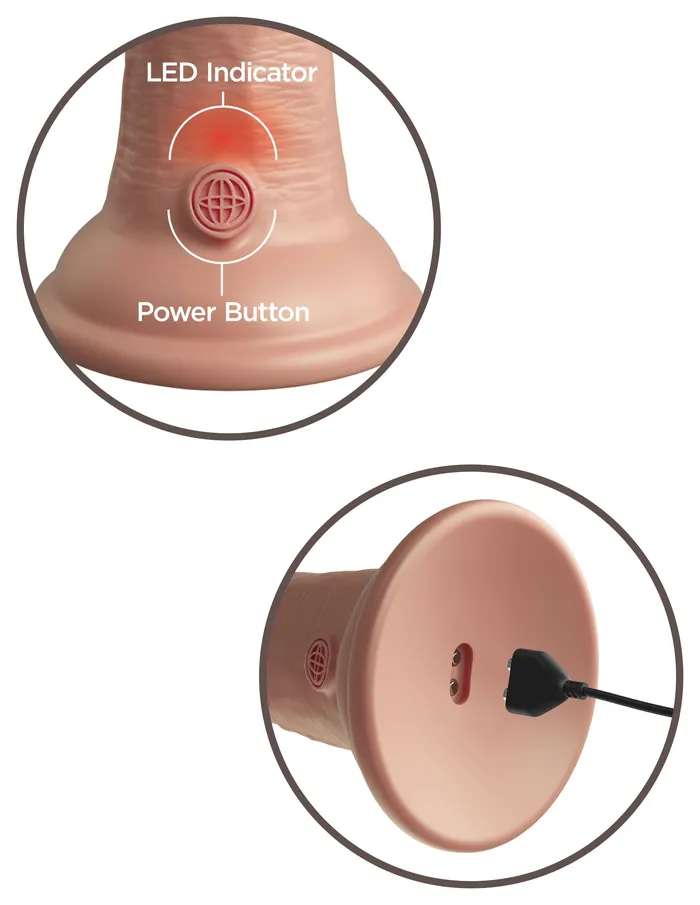 Pipedream Dildos King Cock Elite 6 Inch Vibrating Silicone Dual Silicone Dual Density Cock Light