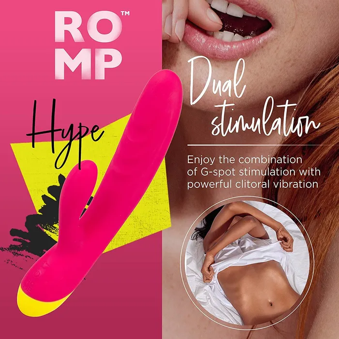 ROMP Jazz - Vibrating Rabbit Toy with Dual Motor Stimulation 6 Speeds & 4 Vibration Patterns Waterproof & Rechargeable | Red | Wow Tech Vibrators