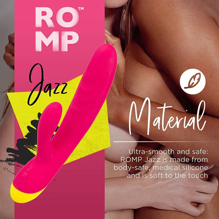 ROMP Jazz - Vibrating Rabbit Toy with Dual Motor Stimulation 6 Speeds & 4 Vibration Patterns Waterproof & Rechargeable | Red | Wow Tech Vibrators