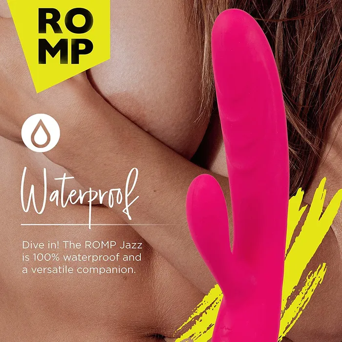 ROMP Jazz - Vibrating Rabbit Toy with Dual Motor Stimulation 6 Speeds & 4 Vibration Patterns Waterproof & Rechargeable | Red | Wow Tech Vibrators