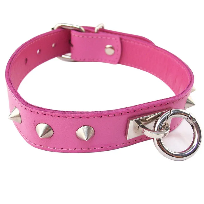 Rouge Garments Vibrators Rouge Garments Pink Studded ORing Studded Collar
