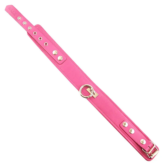Rouge Garments Vibrators Rouge Garments Plain Pink Leather Collar