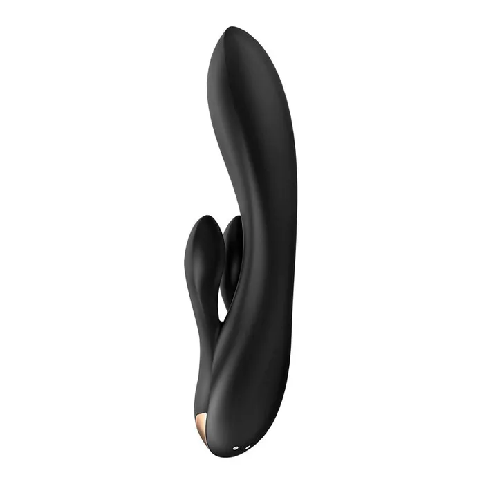 Satisfyer Vibrators | Satisfyer Double Flex - Black USB Rechageable Rabbit Vibrator with App Control