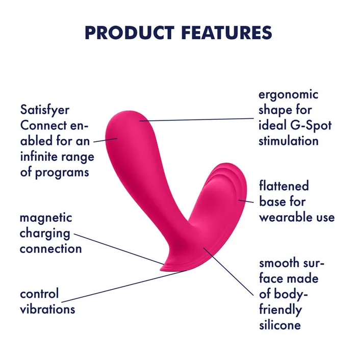 Satisfyer Vibrators | Satisfyer Top Secret - Pink Wearable Vibrator with App Control