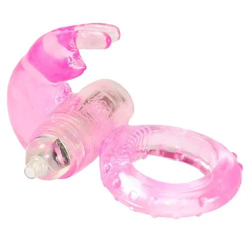 Various Toy Brands Vibrators Pink Jelly Vibrating Rabbit Cock Ring