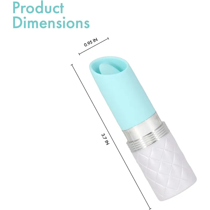Vibrators | Pillow Talk LUSTY Luxurious Tongue Flickering Vibrator Lipstick Teal - BMS Enterprises