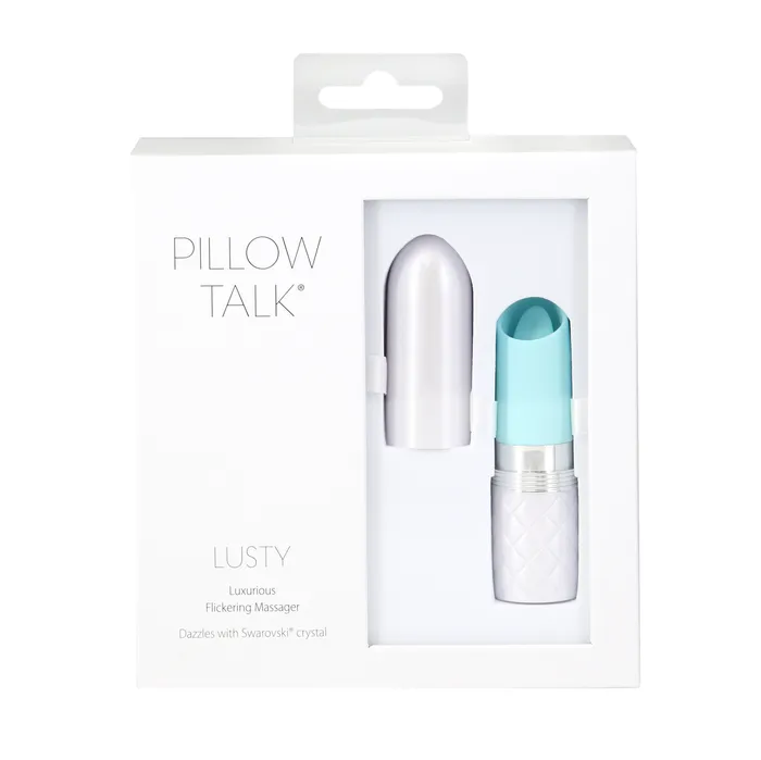 Vibrators | Pillow Talk LUSTY Luxurious Tongue Flickering Vibrator Lipstick Teal - BMS Enterprises