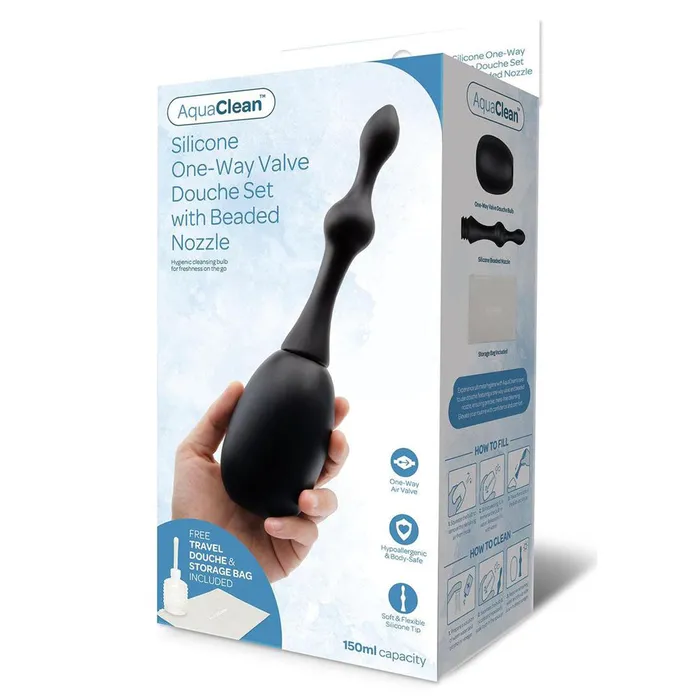 Xgen Products Anal | AquaClean Silicone 1-Way Valve Douche Set with Beaded Nozzle Xgen Products Anal | AquaClean Silicone 1-Way Valve Douche Set with Beaded Nozzle