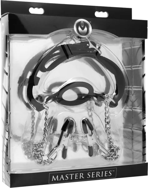 Xr Brands Male Sex Toys | Mutiny Silicone O-Ring Gag With Nipple Clamps