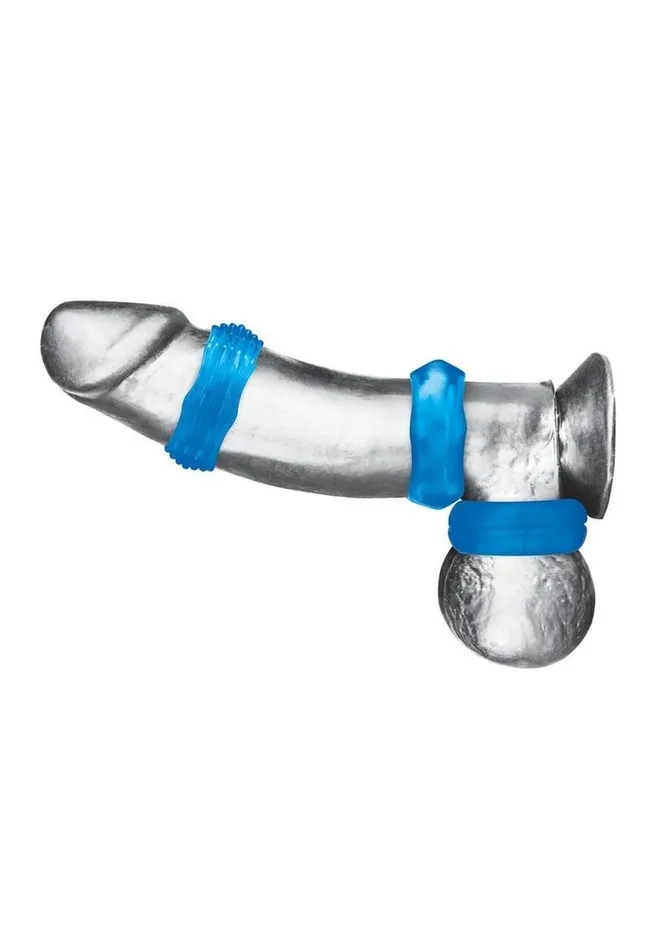 Blue Line CandB Gear Male Sex Toys | Blue Line Nuts and Bolts Stretch Cock Ring
