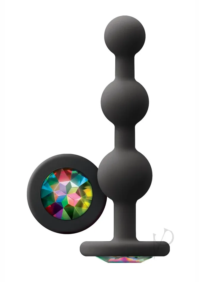Glams Anal Glams Ripple Silicone Plug Rainbow Gem