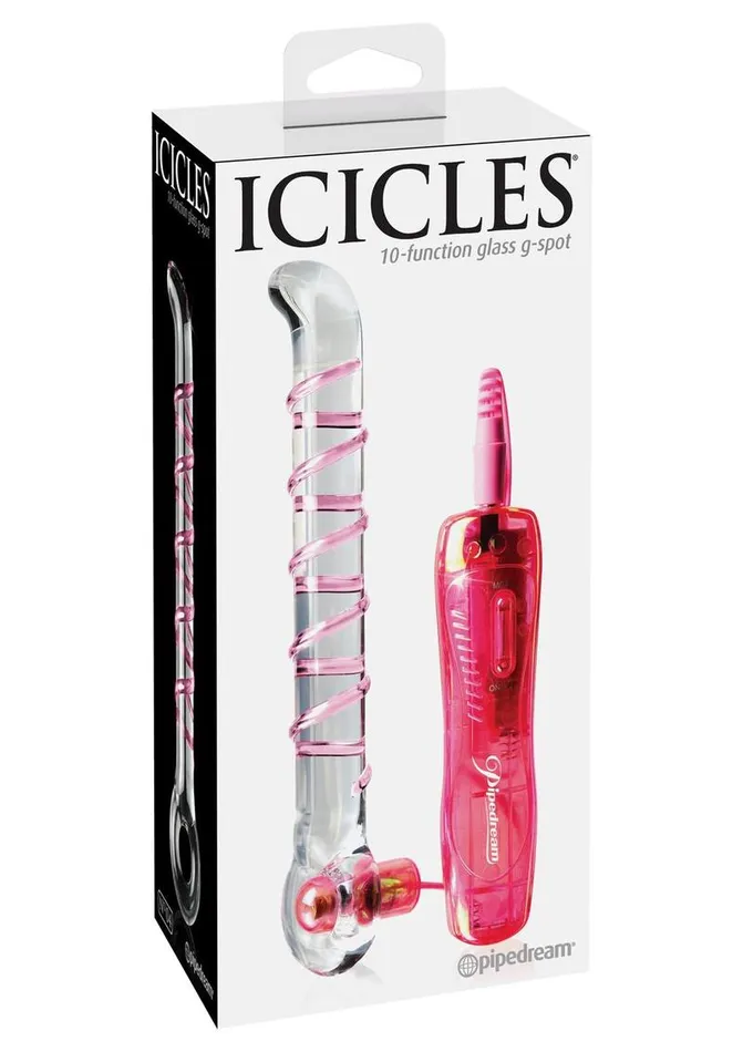 Icicles No. 4 Vibrating Glass G-Spot Wand with Remote Control | Icicles Female Sex Toys