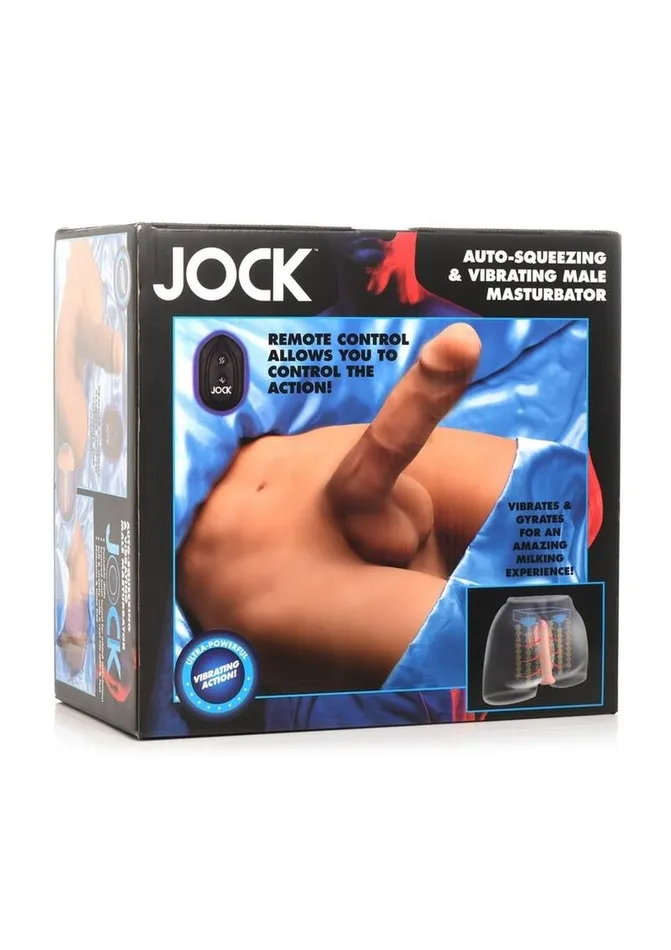 Jock Male Sex Toys | Jock Vibrating and Squeezing Male Masturbator with Posable Dildo