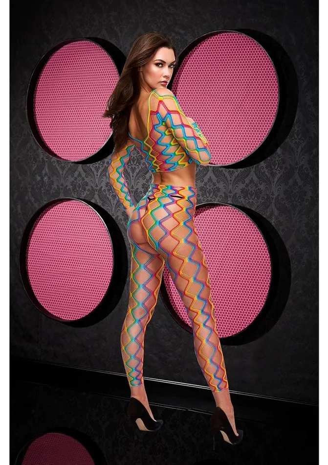 Lapdance Lingerie Vibrators | 2 Pc Rainbow Crop Top and Pants