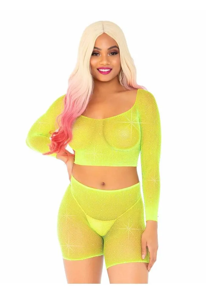 Leg Avenue Male Sex Toys | Leg Avenue Rhinestone Fishnet Long Sleeve Crop Top and Biker Shorts Leg Avenue Male Sex Toys | Leg Avenue Rhinestone Fishnet Long Sleeve Crop Top and Biker Shorts