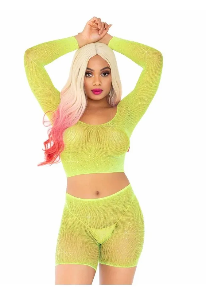 Leg Avenue Male Sex Toys | Leg Avenue Rhinestone Fishnet Long Sleeve Crop Top and Biker Shorts Leg Avenue Male Sex Toys | Leg Avenue Rhinestone Fishnet Long Sleeve Crop Top and Biker Shorts