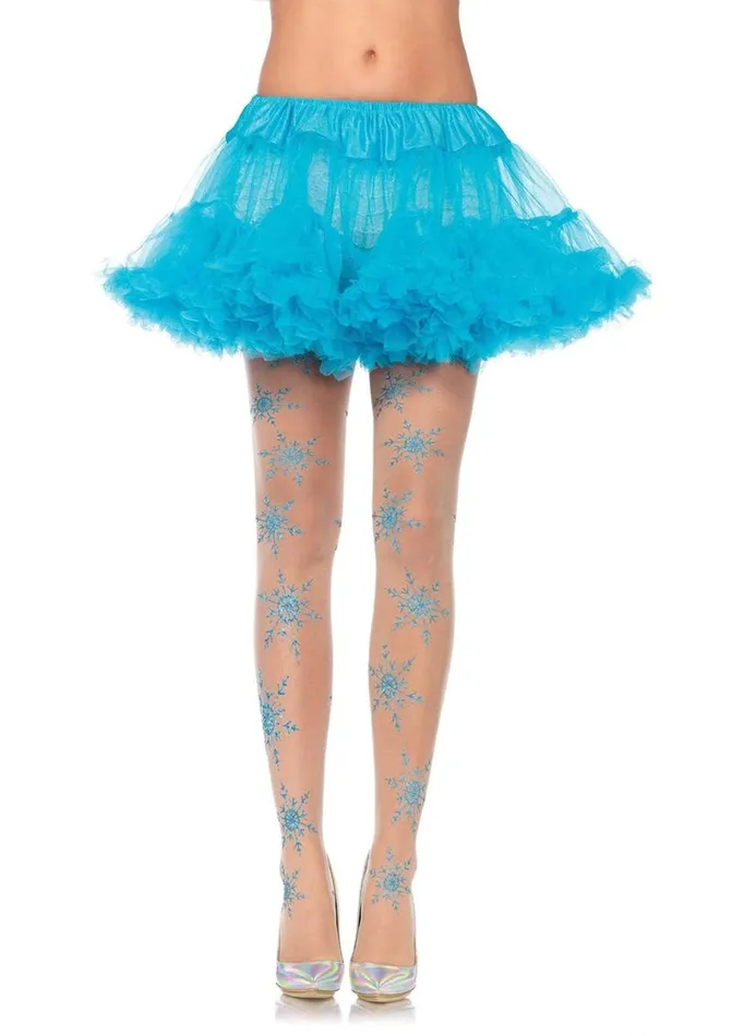 Male Sex Toys Leg Avenue Leg Avenue Let It Snow Spandex Sheer Glitter Snowflake Pantyhose