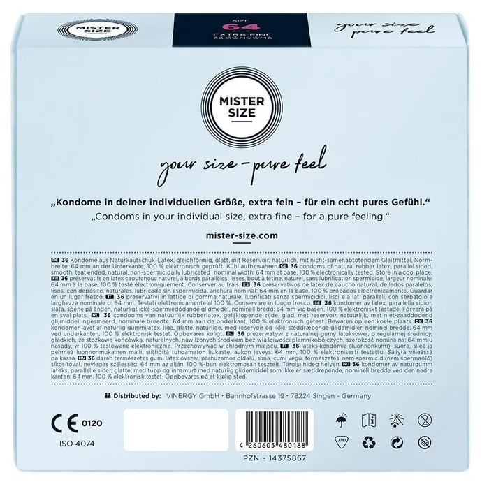 Male Sex Toys | Mister Size MISTER SIZE 64mm Pure Feel Condoms