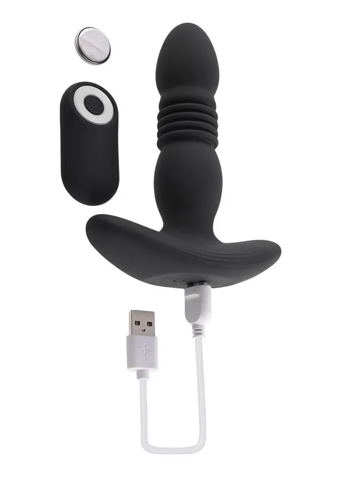 Playboy Male Sex Toys | Playboy Trust The Thrust Rechargeable Silicone Thrusting Anal Plug with Remote Control