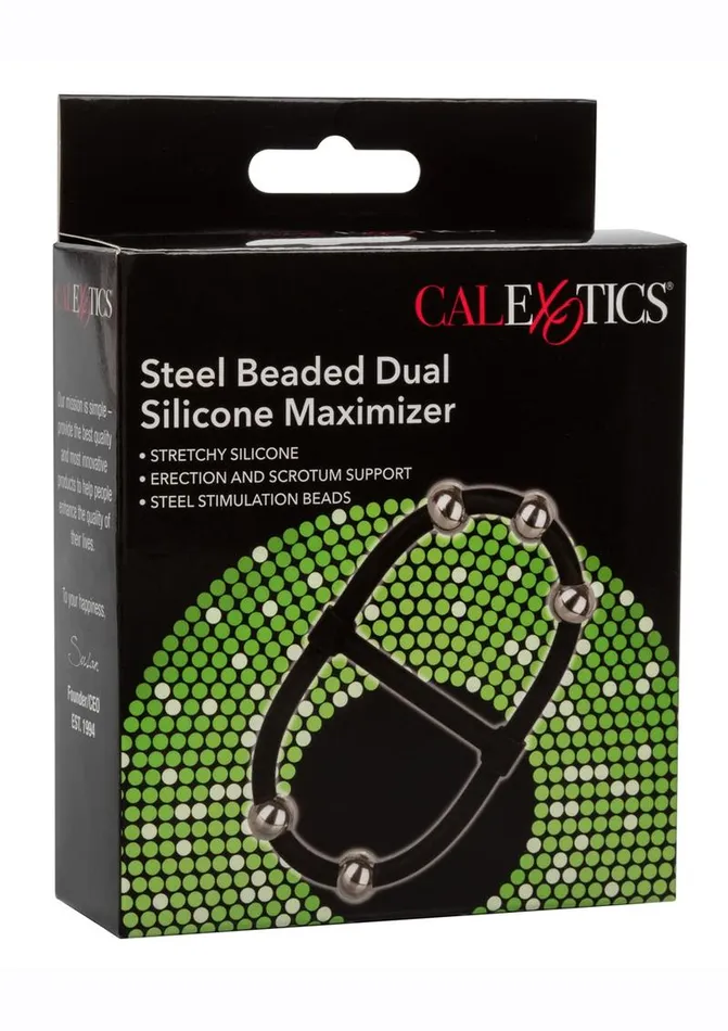 Steel Beaded Dual Silicone Maximizer Cock Ring | Rings! Male Sex Toys