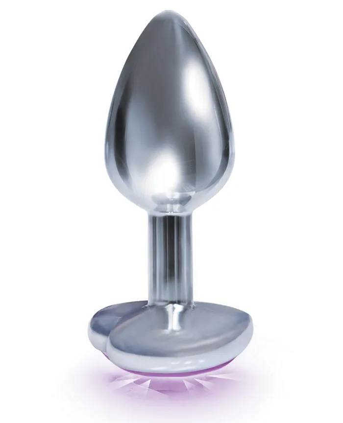 Anal | The 9s The 9's The Silver Starter Bejeweled Heart Stainless Steel Plug - Violet