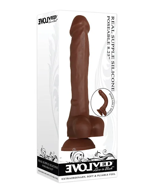 Evolved Dildos Evolved Real Supple 825 Poseable Dildo Non Vibrating Dark