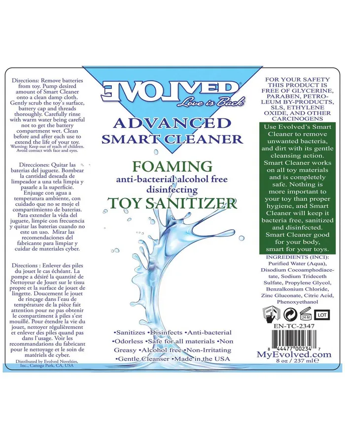 Evolved Vibrators | Smart Cleaner Foaming - 8oz Evolved Vibrators | Smart Cleaner Foaming - 8oz