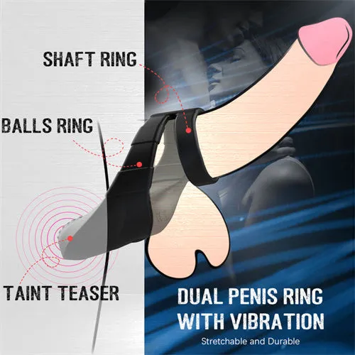 Male Sex Toys | Aimitoy Vibrating Penis Ring with Taint Teaser Blanche