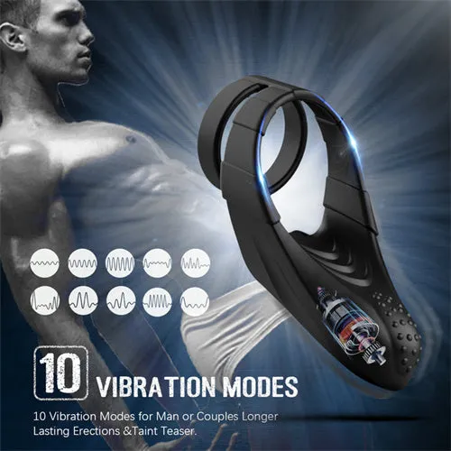 Male Sex Toys | Aimitoy Vibrating Penis Ring with Taint Teaser Blanche