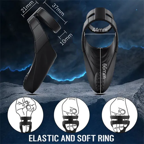 Male Sex Toys | Aimitoy Vibrating Penis Ring with Taint Teaser Blanche